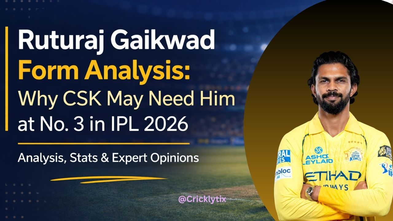 Ruturaj Gaikwad Form Analysis: Why CSK May Need Him at No. 3 in IPL 2026 